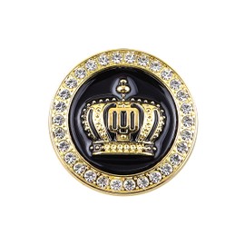 Small Crown Emblem Car Badge Sticker Rhinestone Car Sticker Car Accessories for Car SUV Truck Motorcycle (Gold Black)