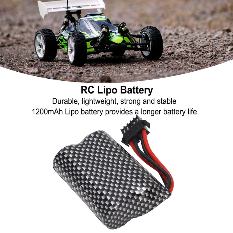 RC Lithium Battery 7.4V 1200mAh 8.88Wh with SM‑5P Plug Long