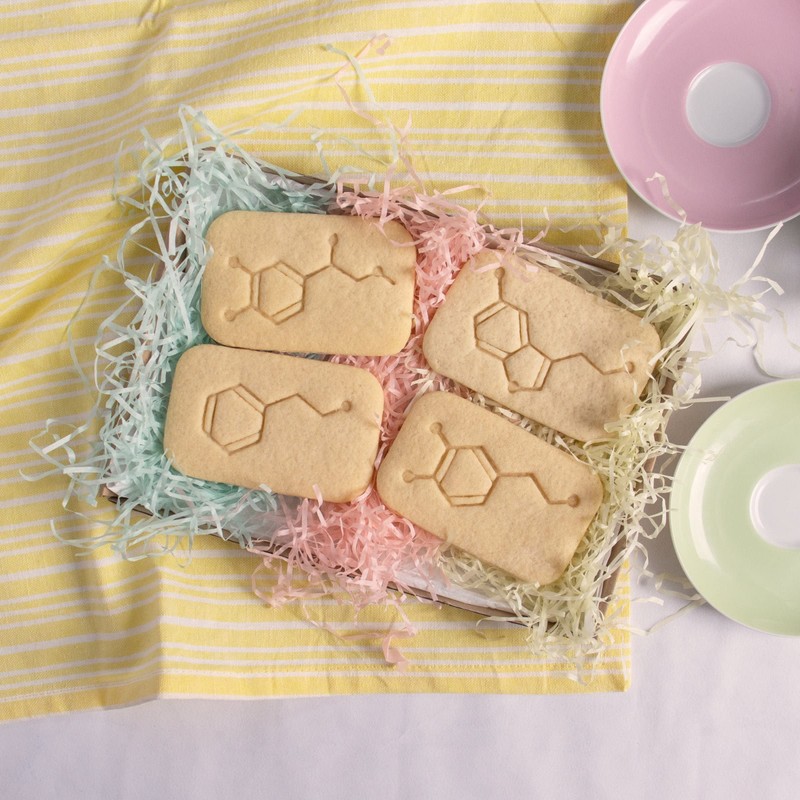 Set of 4 Molecules Cookie Cutters (Dopamine, Serotonin, Adrenaline and