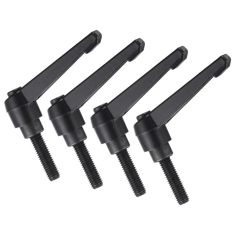 sourcing map 4pcs Clamping Lever Handles, M8 x 25mm Black