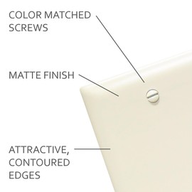 Legrand Pass & Seymour TP23LACC12 Trademaster Mid-Size Unbreakable Nylon Wall Plate, 2 Gang, Two Blank Device Mount Cover, Light Almond (1 Count)
