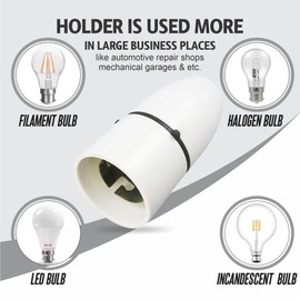 Ceiling Lamp Holder Bayonet Cap Ceiling Lamp T2 Terminal Light Pendant Un-Switched Socket White Fitting Holder High Temperature Resistance Ideal For Bathroom Bedroom Kitchen (B22, 1)
