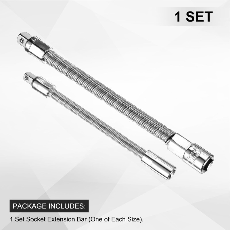 QUARKZMAN 1/4 Inch 3/8 Inch Drive Socket Extension Bar Set