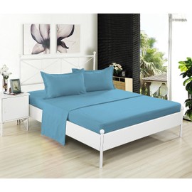 Knit Jersey 100% Cotton 3 PC Twin XL Sheet Set Soft and Comfy - Twin Extra Long, 15" Deep Pocket, 39" x 80" Great for Dorm Room, Hospital and Split King Dual Adjustable Beds - Light Blue Twin XL