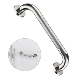 12 Inch Anti Slip Shower Grab Bar Handle, ZUEXT Chrome Finish Stainless Steel Bathroom Grab Bar, Knurled Bathroom Balance Bar,Safety Hand Rail Support,Handicap Elderly Injury Senior Assist Bath Handle