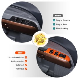 Window Panel Door Lock Switch Frame Cover Trim Set Compatible with Ford Maverick 2022-2025 Pickup Truck, Car Interior Decoration Accessories (Orange)