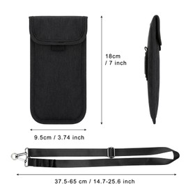 DOB SECHS Phone Sock, Phone Pouch with Carabiner, Lanyard, for Hiking & Travelling, Fits Phones up to 6.9 Inches,Black