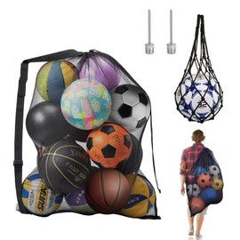 Extra Large Ball Net, Ball Net with Football Net Pocket, Ball Bag Net, Multi-Purpose Ball Bag Net, Large Bag Ball Bag, Old Bar, Storage, Reusable for Football, Basketball, Volleyball