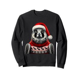 Falcon With Santa Hat Christmas Xmas Lover Fan Team Mascot Sweatshirt