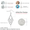 Pure Titanium Dangle Earrings Silver Rhombus Drop Earring