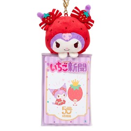 Sanrio 290521 Clear Case with Mascot (Strawberry Newspaper 50th Anniversary), Chromi, PVC, Polyester, Steel, Transparent, Storage, Small Storage