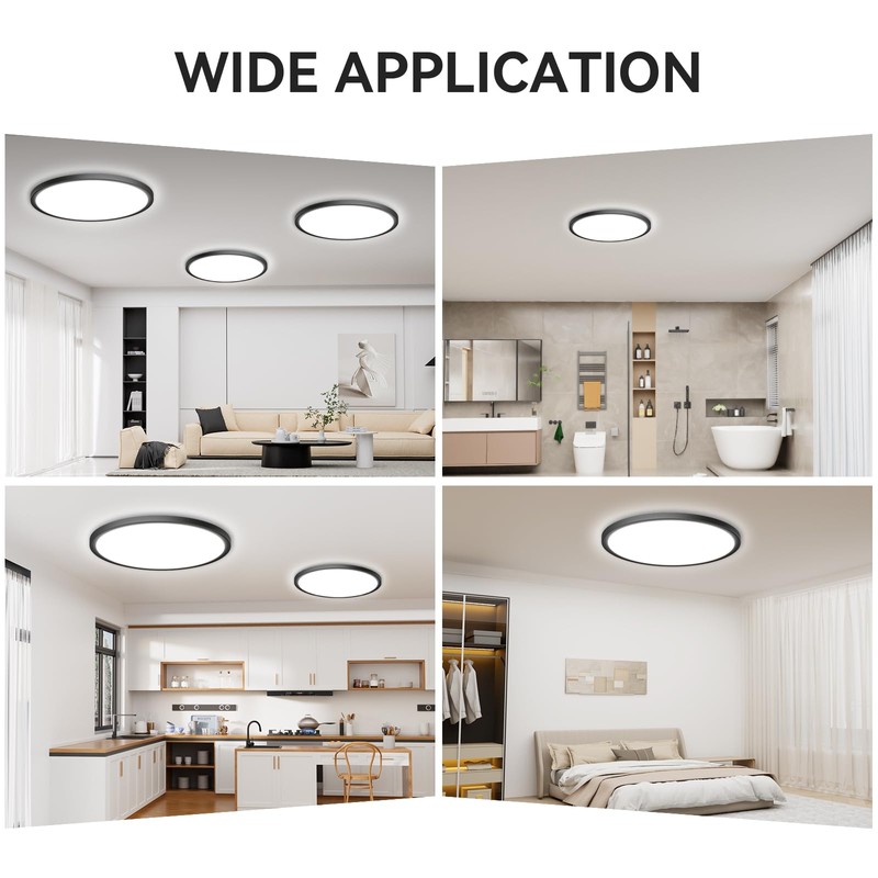 WKONCLDY 4700lm LED Flush Mount Ceiling Light, Super Slim 16