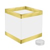 FuHigh 20Pack Paper Floating Water Lanterns,Gold+White Square Memorial Candle Lantern,Table