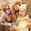 YOLINYOISH Stuffed Teddy Bear Dolls with Birthday Hat Cute Animal