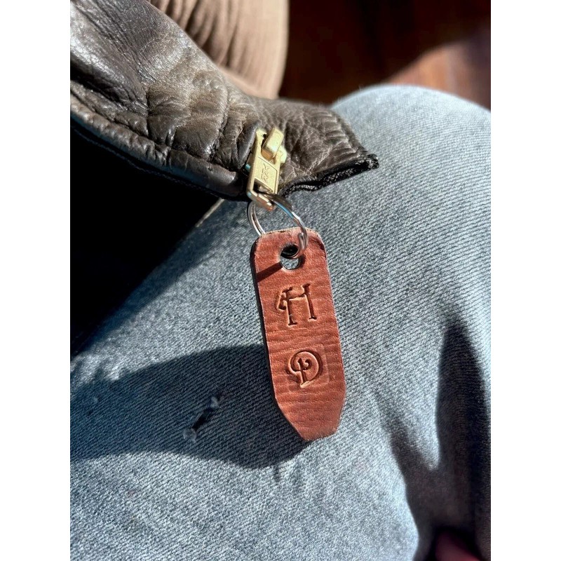 Homemade HD Leather Jacket zipper pull, with chrome ring