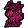 Ivamis Lady Rider Pink Rose Iron on Biker Patch -