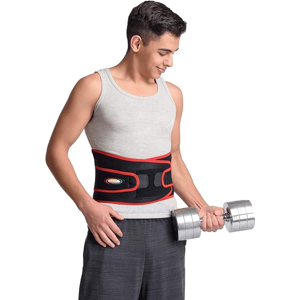 MAXAR Airprene Sports Back Brace W/ Powerful 18 Magnets, Warm & Breathable, Six Spring Metal Stays, Prevent Back Injuries, Support Belt for Lumbosacral, Heavy Lifting & Lower Back Pain, BMS-512 M
