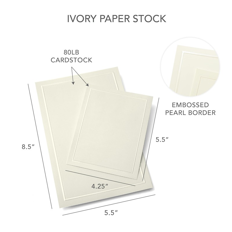 Gartner Studios 61007 Invitation Kit, Ivory, Pearl Foil Border