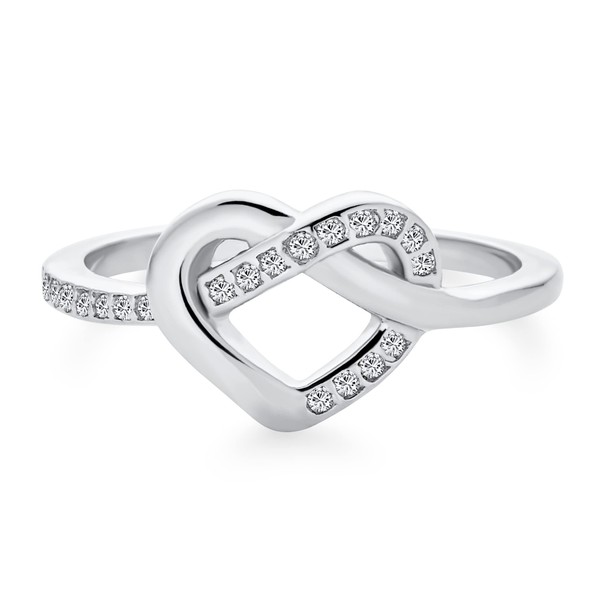 Romantic Danity Delicate CZ Accent Cubic Zirconia Twisting Intertwined Bands