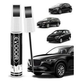 EVOOOR A3F Brilliant Black Touch Up Paint Compatible with Mazda Exact Match 2 in 1 Touch up Paint for Chips and Nicks Repair