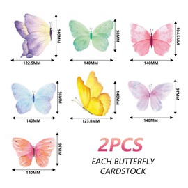 Pack of 28 Butterfly Hanging Swirls Decoration Birthday Decoration Girls Party Games Mardi Gras Accessories Window Decoration Wedding Decoration 7 Colours