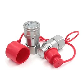 1/2" NPT Skid Steer Bobcat Flat Face Hydraulic Quick Disconnect Coupling Fits ISO 16028 Hydraulic Quick Connect Coupler