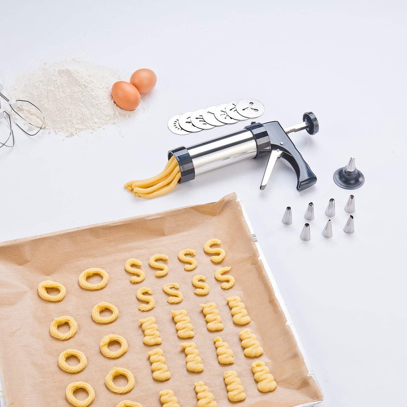 Rosenstein & Söhne Baking syringe: Stainless Steel Pastry Press &