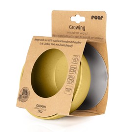 reer Growing Learning Bowl with Suction Cup, Sustainable Tableware for Children, Perfect Hold on Any Table Thanks to Large Suction Cup, Complementary Food, Yellow