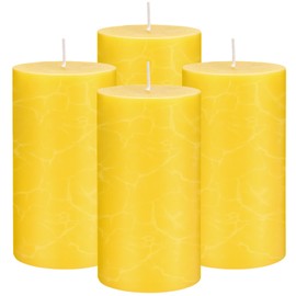 Lemongrass Scented Pillar Candles 2x4 Inch, Large Citronella Candles，Pillar Candles Indoor & Outdoor，Wedding Candles Decoration Candle for Home