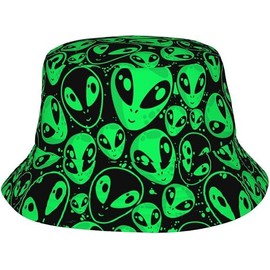 Dujunex Play Tricks Bucket Hat Chicken Summer Travel Beach Sun Hats Outdoor Cap for Women Man Green