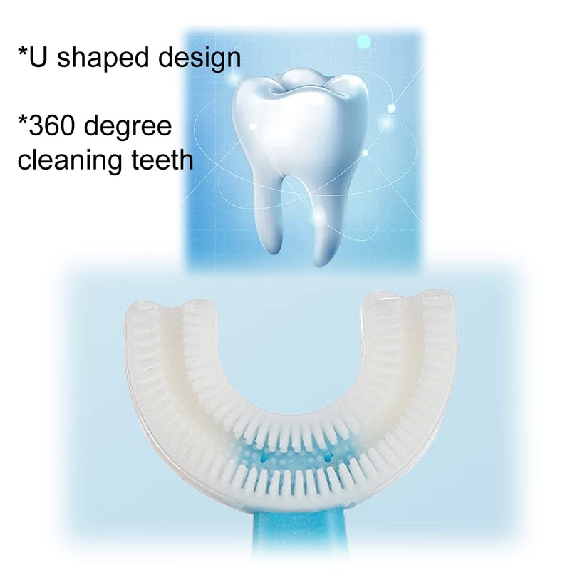 claiol 2 Pcs U-Shaped Kids Toothbrush, Premium Soft Manual Training