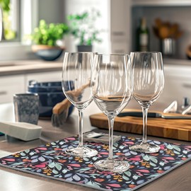 FULL BE DARE 2-Pack Dish Drying Mat – High Absorbency, Speedy Dry, Azaleas Floral Print Kitchen Counter Mat, 20x15 Inches, Perfect for Drying Dishes and Glassware