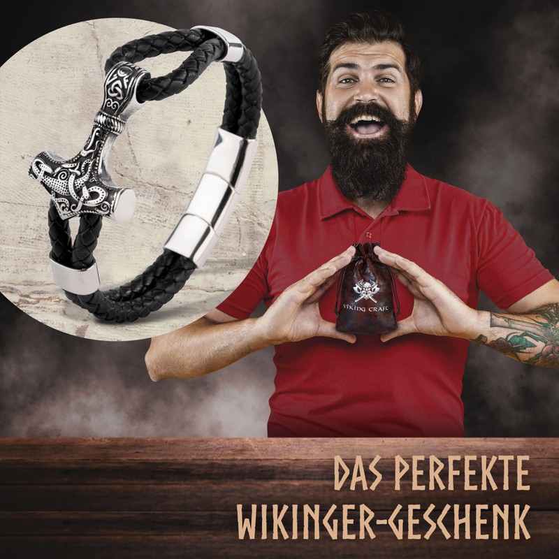 VIKING CRAFT Viking Bracelet Men's Stainless Steel Bangle Viking Jewellery