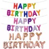 Happy Birthday Letters Aluminum Foil Balloons Set Party Decoration Supplies
