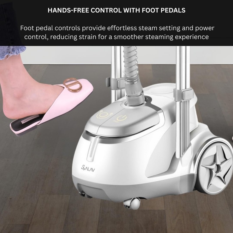 SALAV GS45-DJ Professional Upright Garment Steamer with Roll Wheels, Multi-Function