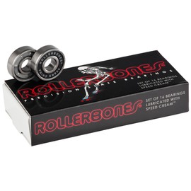 Bones RollerBones Bearings, 8mm, 16 pack for Roller Skates and In-Line Skates
