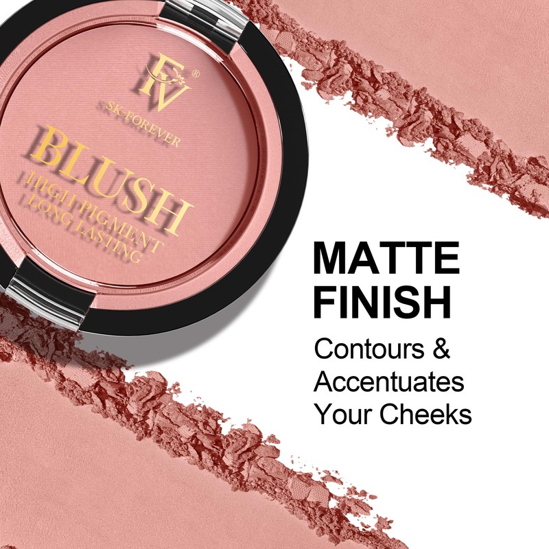 FV Long Lasting Powder Blush, Lightweight Smooth & Blendable Blush