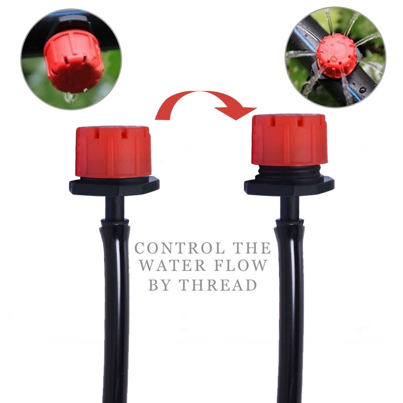 100pcs 360 Degree Adjustable Irrigation Drippers Sprinklers, 1/4 Inch Emitters