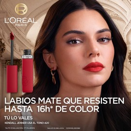 L’Oréal Paris Infaillible Le Matte Resistance Labial Líquido de Larga Duración por 16H, a Prueba de Agua, Color Intenso, con Ácido Hialurónico, Tono True Love