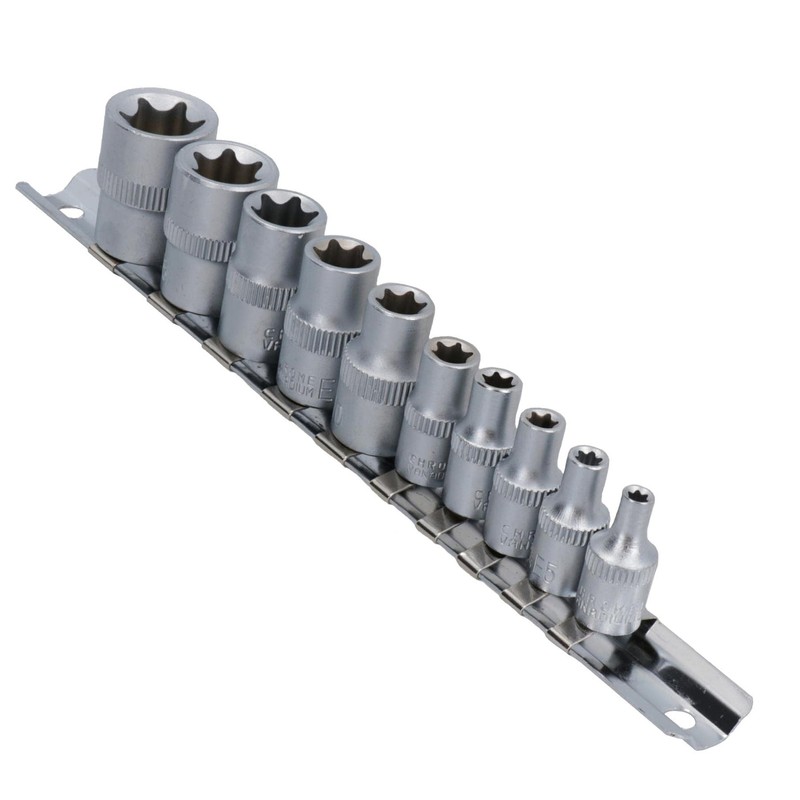 Female Torx Star E Sockets E4 - E18 + 1/4"