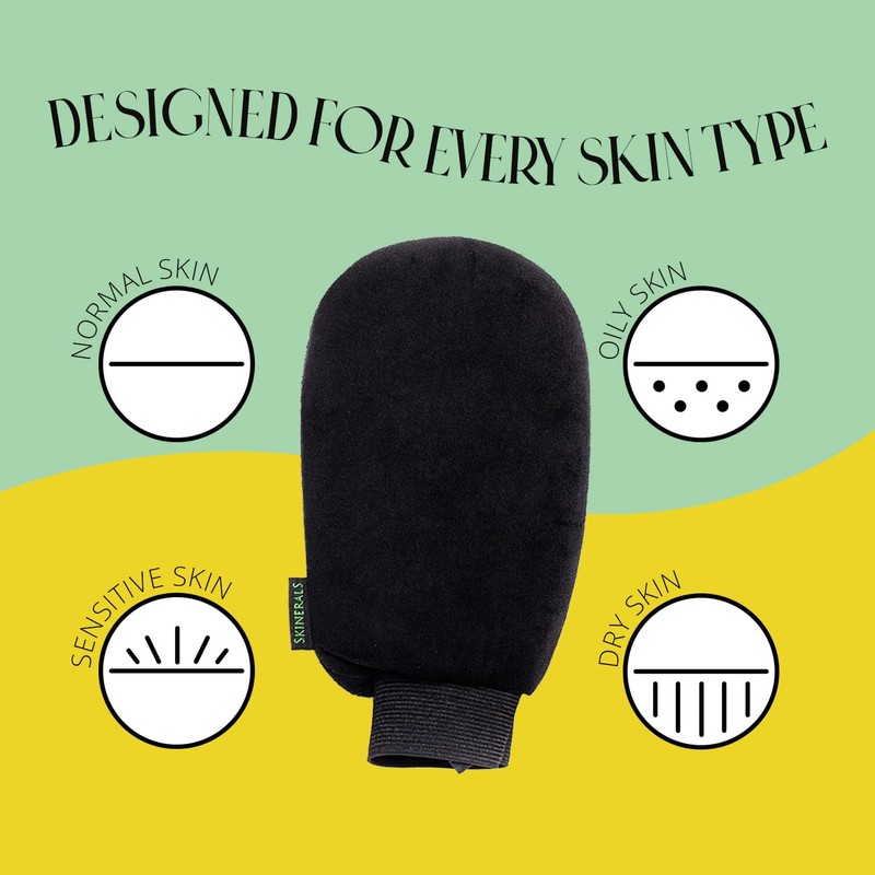 Skinerals Premium Exfoliating Mitt, Body Scrubbing Glove for Self Tan