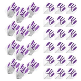 Winmau Prism Alpha White & Purple Extra Thick Dart Flights - 10 Sets per Pack (30 Dart Flights in Total)
