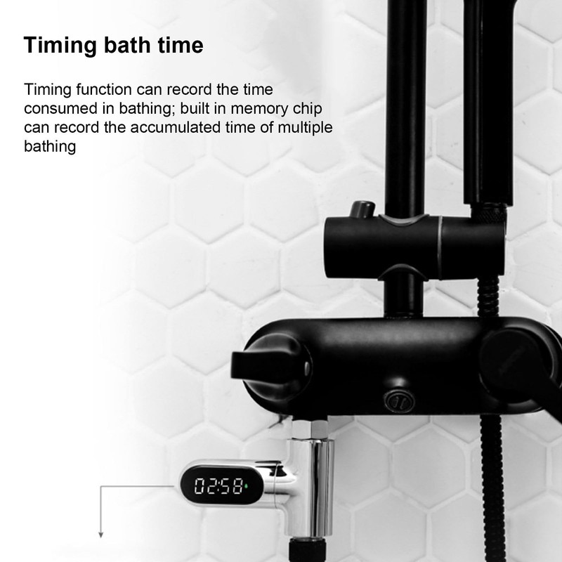 BuyWeek Shower Thermometer, LED Digital Baby Bath Thermometer, Aluminium Shower