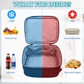 Expandable Lunch Box for Men, Sports Lunch Box for Teen Boy, Insulated Balls Lunch Bag for Men Teenagers Boy, Reusable Lunchbox with Shoulder Strap for Work School Travel Picnic Hiking Beach