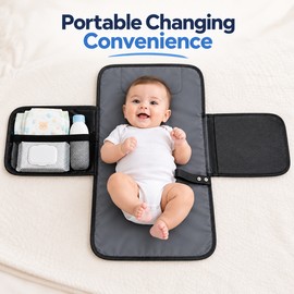 Portable Baby Diaper Changing Pad with Storage Pockets – 58 × 34 cm Changing Mat for Travel and Everyday Outings