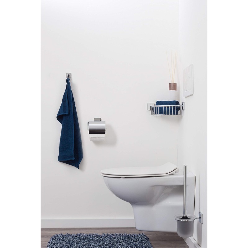 Tiger Onu Toilet Roll Holder with Cover, Stainless Steel, Chrome,