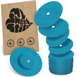 MySweetStitch - 25 x Freestyle Libre 1 & 2 Plasters Round with Ventilation Hole, Outer Diameter 65 mm, Inner Diameter 6 mm, Waterproof, Breathable, Made in Germany, Petrol