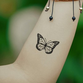 Fake Tattoo Butterfly - Temporalis® | Adult Temporary Tattoos - EU Certified Cosmetics, Vegan & Waterproof - Lasts 1 to 2 Weeks [Discreet Butterfly]