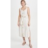 DL1961 Womens Lexia Linen Blend Sleeveless Midi Dress Beige S