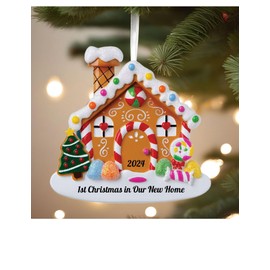 New Home Ornament ~ First Home Ornament ~ 1st Christmas in Our New Home Ornament 2024 ~ Gingerbread House Ornament